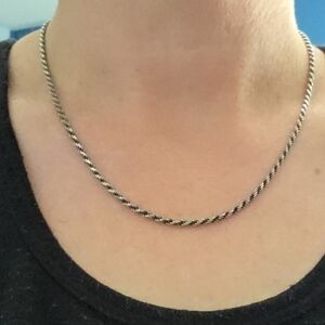 Vintage Sterling Silver Timeless Twisted Chain Necklace